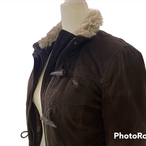 Abercrombie & Fitch Brown Winter Jacket Size Small - Picture 4 of 10